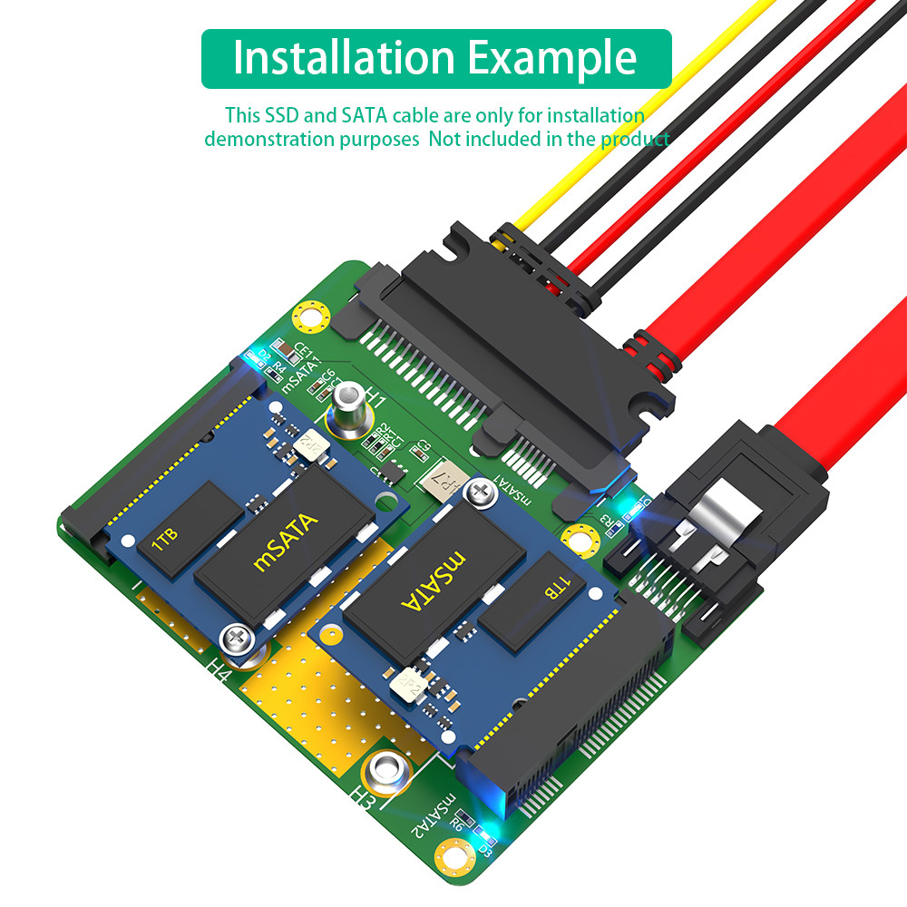 Custom USB Dual Msata SSD To Dual SATA3 Adapter New Version