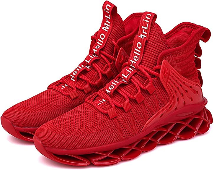 Red PVC Rubber Breathable School High Ankle Basketball Shoes OEM