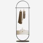 Modern Luxury Gold / Silver Floor Coat Rack With Storage Cabinet