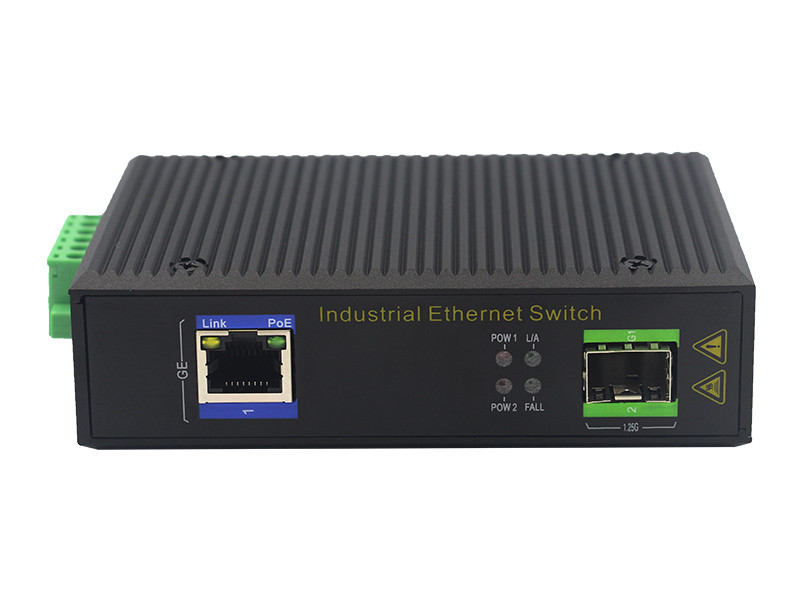 UT11F-SFP unmanaged industrial 1x10/100Base-Tx + 1x100M-Fx SFP ethernet switch DIN Rail
