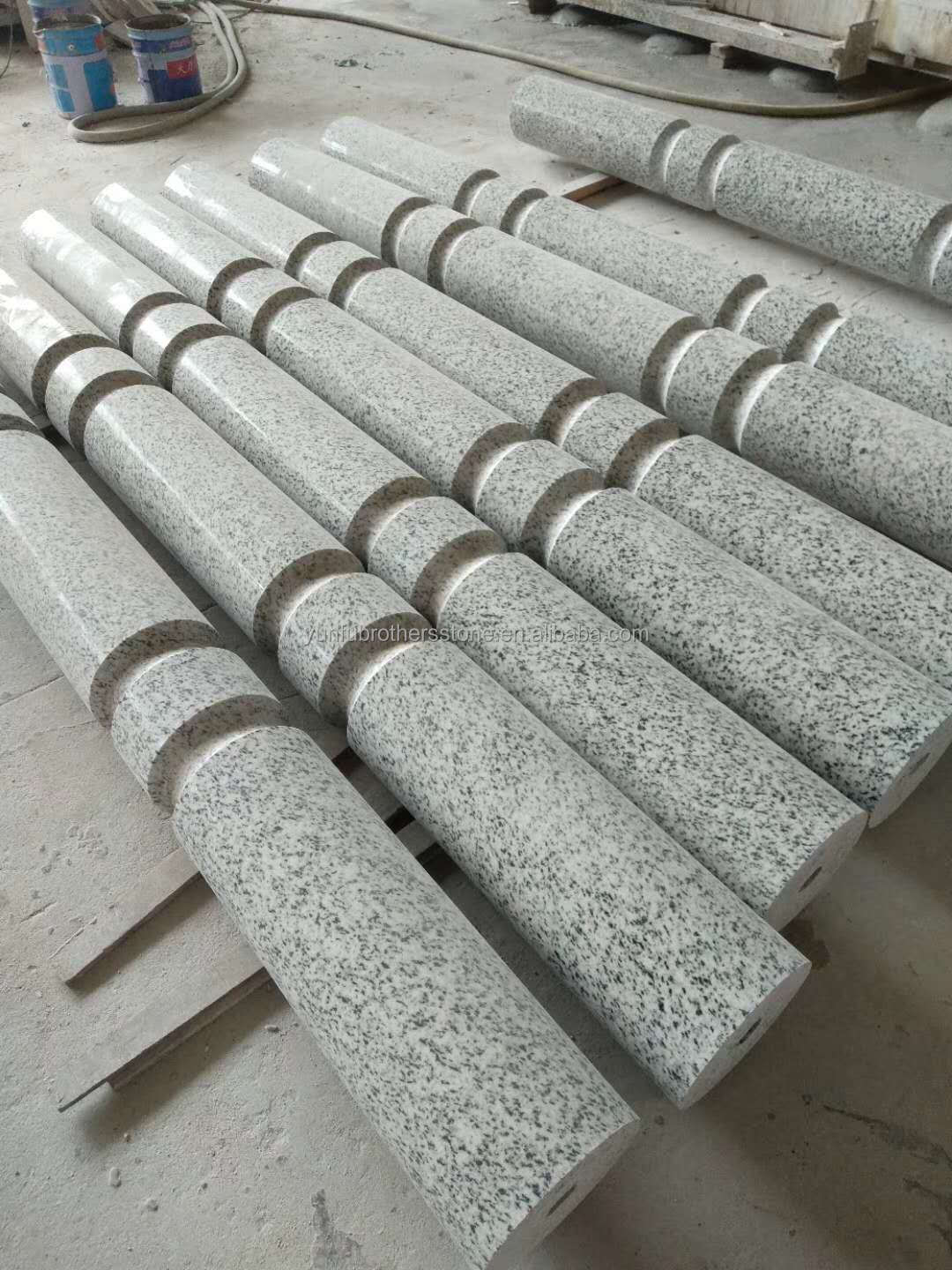 Outdoor Stair Columns with Building Stone Flooring Modern British White Granite Tile