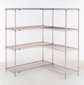 China Heavy Duty Industrial Wire Mesh Shelving , Chrome Storage Shelves With Wheels wholesale