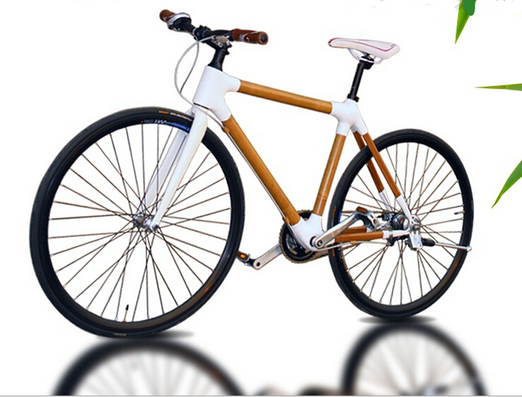 26" Fixed Gear Aluminum Bamboo Mountain Bike