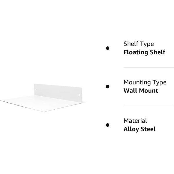 Black White Floating Shelves for Bedroom Living Room Bathroom Kitchen Customized Logo