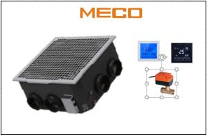 China Decorative Water Cassette Fan Coil Unit 1600CFM 2 Tube System Compact Design wholesale