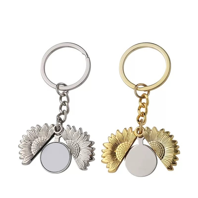 Sunflower Shape Sublimation Key Chain Blanks Angel Wings Keyring For Heat Transfer Printing