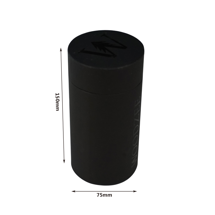 Eco-friendly Customized Matte Black Round Gift Packaging Paper Tube for Essential Oil