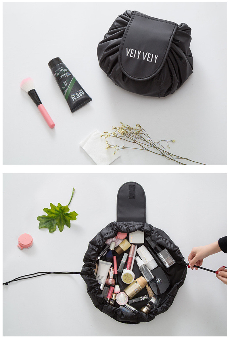 L48*H48CM Polyester Drawstring Makeup Bag For Travel