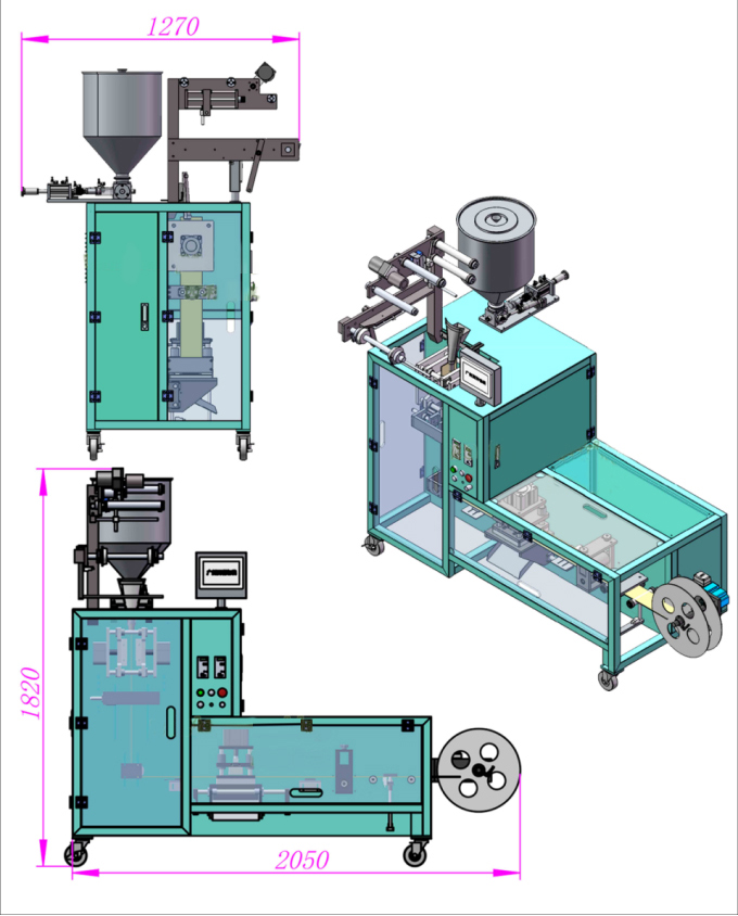 Irregular Shaped Shampoo Pouch Vertical Packing Machine 800KG 200mm PLC