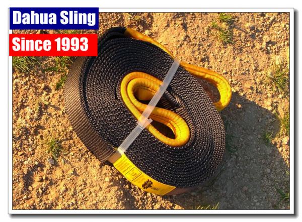 Quality Black Recovery Tow Straps Car Hauler Straps 20m X 50mm 4500kg Breaking Strength for sale