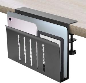 China Desk Storage Under Steel Hanging Organizer No Drill Cable Management Tray Laptop Holder wholesale