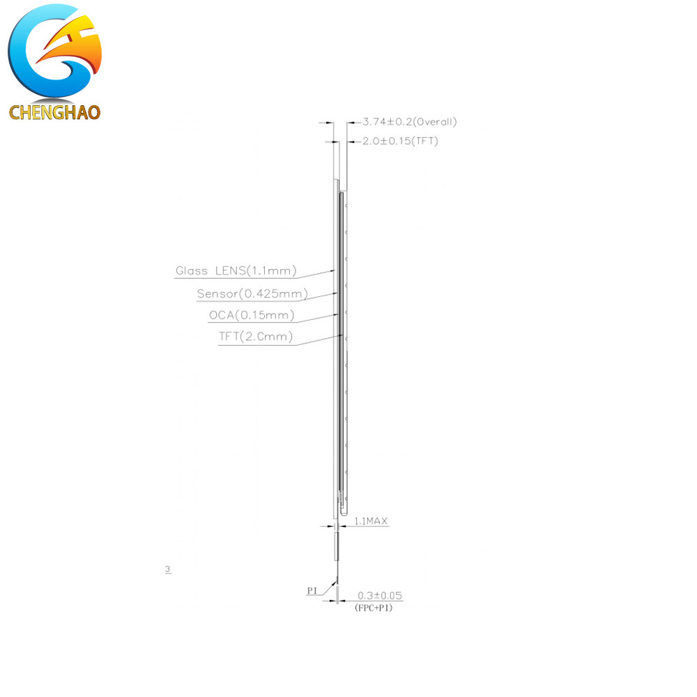 4 Inch TFT LCD Capacitive Touch Screen 480*800 25pin 2 Lane MIPI DSI