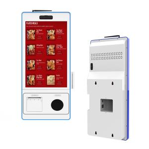 China Restaurants POS Kiosk Android Cashless Machine Pos Self Service Kiosk 21 27 Inch SDK on sale
