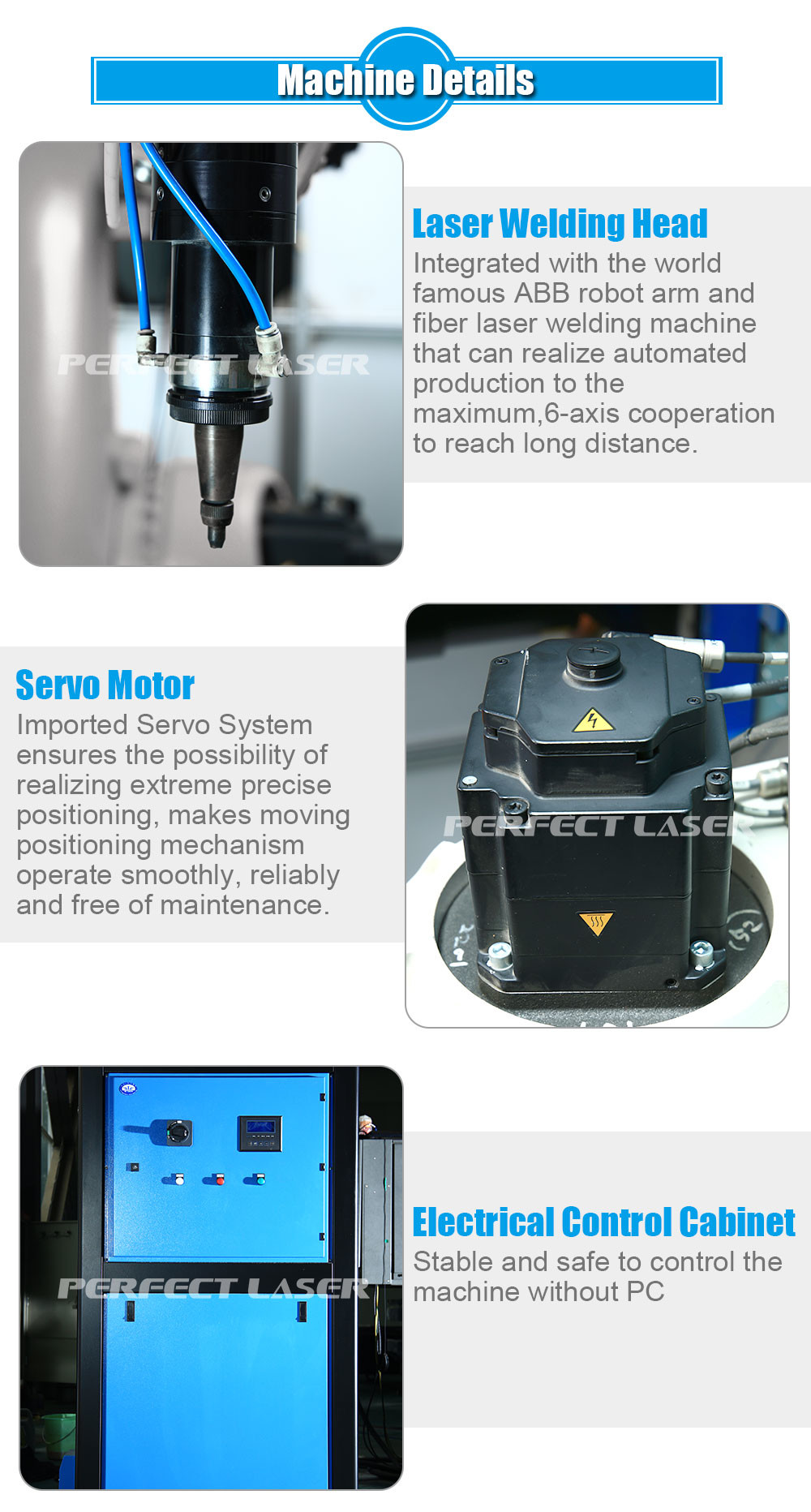 High precision Six axis robotic arm welding machine PE-W6 for Pottery