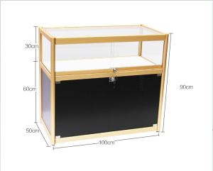 China 1000mm(W) Glass Display Cabinet with storage, Aluminum Double Door Glass Display Cabinet with storage Top showcase wholesale