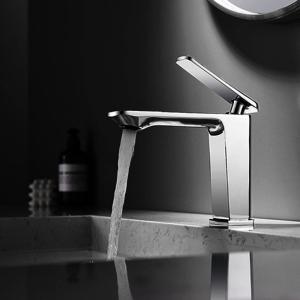 China Hotel Apartment Hot And Cold Basin Mixer 0.3-0.6um Chrome Plating wholesale