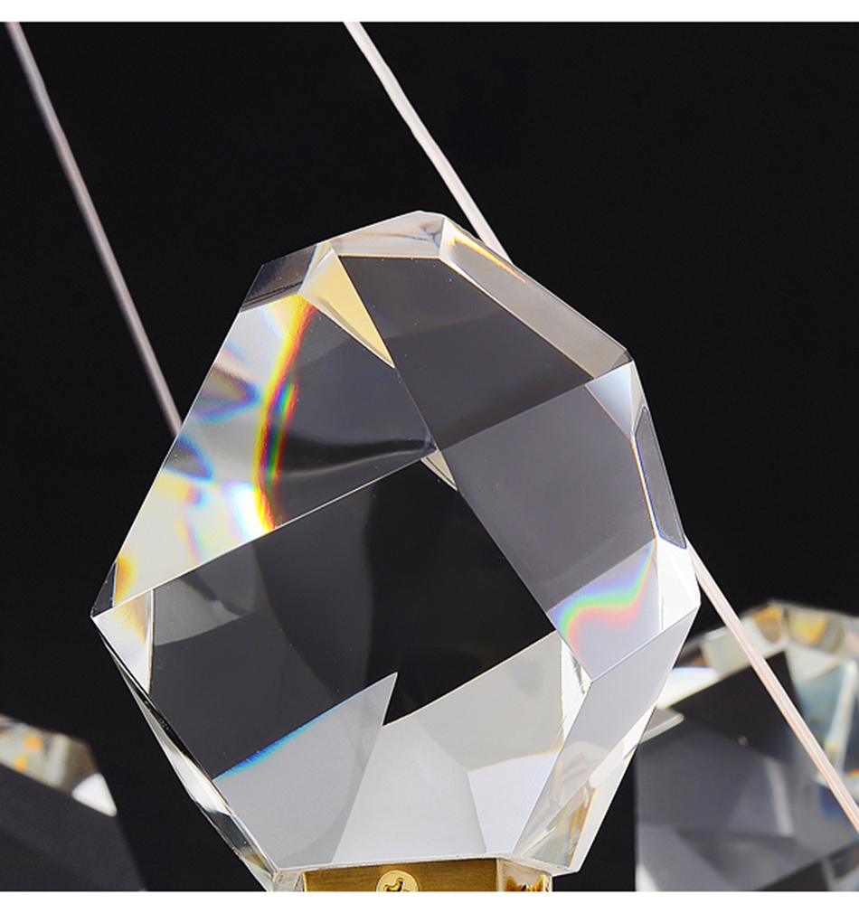Modern Circle Rectangle Chandelier Lighting Living Dining Room Diamond Crystal Hanging Lamp(WH-CY-185)