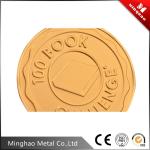 Factory direct handbag metal woodpecker logo tag,50.63mm gold color tag