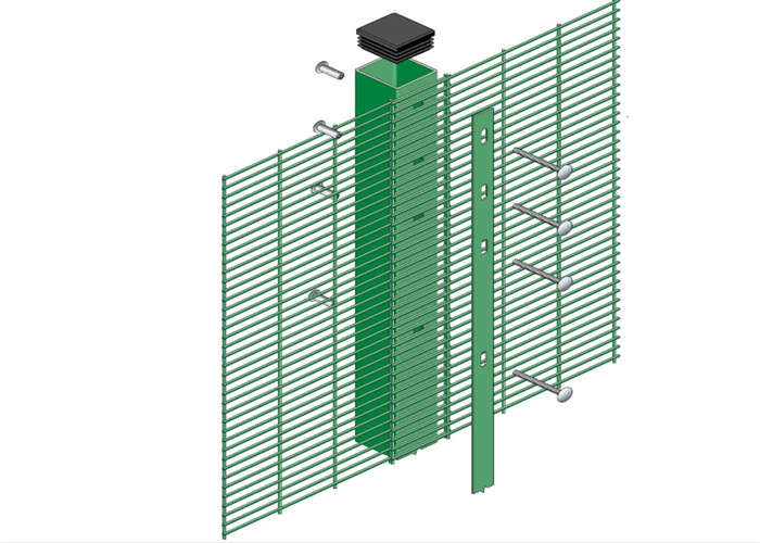 PVC Coated 358 Security Fence Anti Climb Netting 2.4m 2.7m Height For Airport