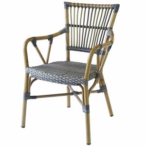 China Anti Moth Aluminum Bistro Waterproof Wicker Rattan Dining Chairs wholesale
