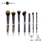 7pcs Travel Makeup Brush Set Foundation Power Blushes Eyelashes Lipstick