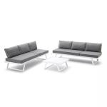 Aluminum Frame Patio Set AJUNION Modern Outdoor Furniture Daybed Sectional