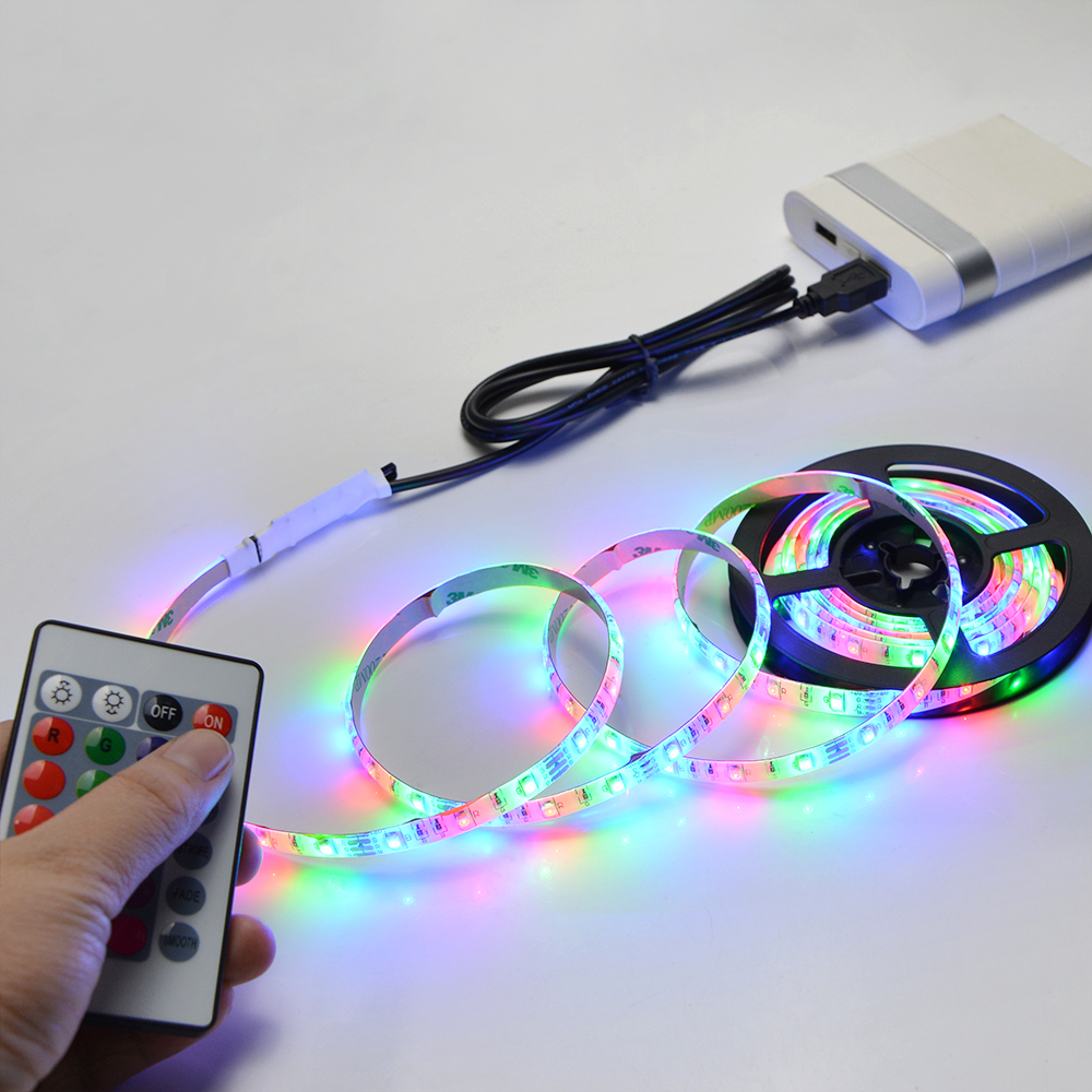 USB TV Backlight DC 5V Flexible Ribbon Tape Holiday Decorative Luces Lamps Night 3key Controller RGB Tiras LED Strip Lig