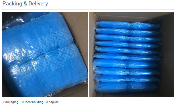 50gsm PP PE Disposable Shoes Cover Disposable Nonwoven Fabric Slip Resistant Shoe Covers