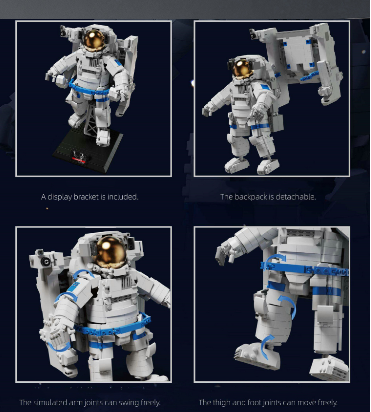 Wooden Building Blocks Set of 1515 Pieces Astronaut Toy for Kids Christmas Decoration