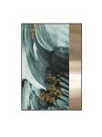 Dark Green Metallic Sandstone Painting Hotel Lobby Commercial Interior Mural