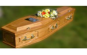 China MDF material wooden coffins for adult , casket furniture wholesale