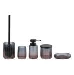 2 Tone Glass Washroom Accessories Set Vertical Stripe Blue Pink Dual Color