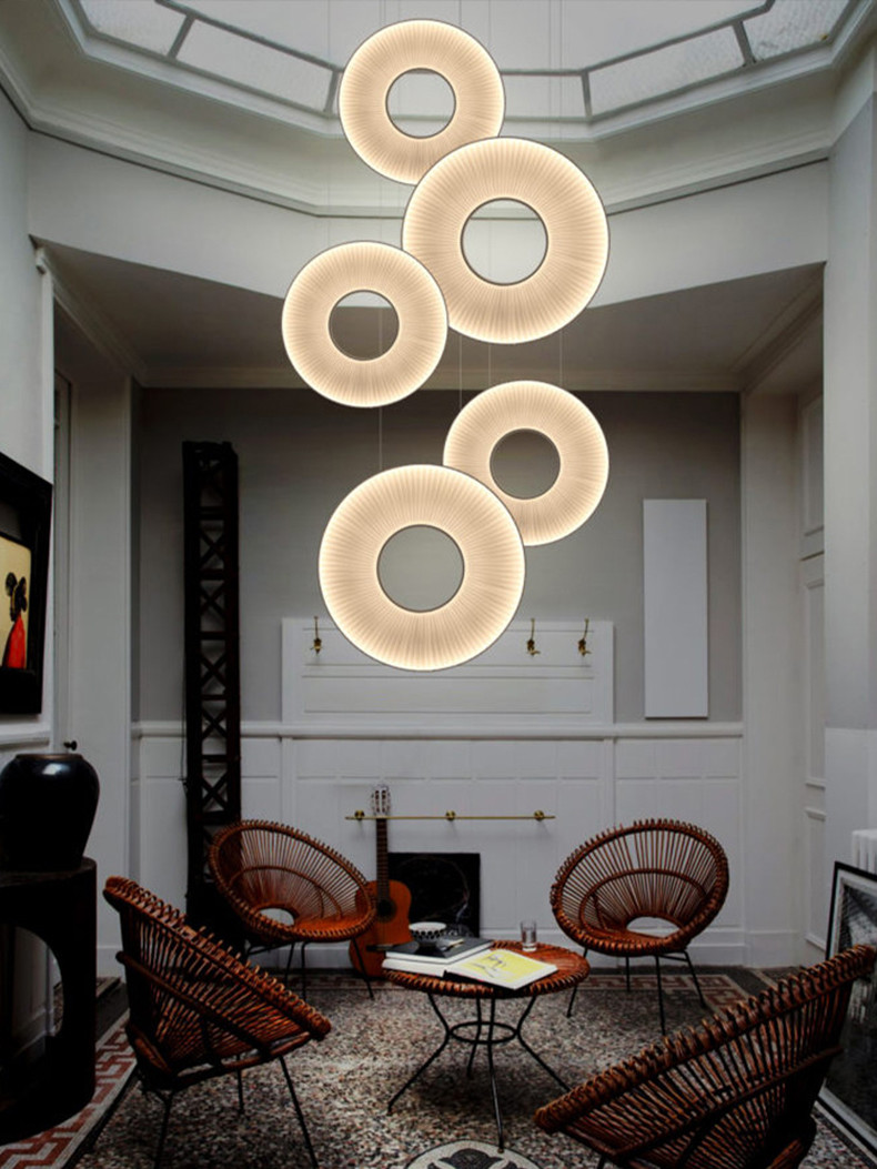Modern Fabric Pendant Light Designer Iris Pendant Lamp For Living Room Hotel Lobby Chandelier(WH-AP-538)
