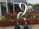 Polished Mirror Stainless Steel Sculpture , 0.8m Height Hotel Interior Sculpture