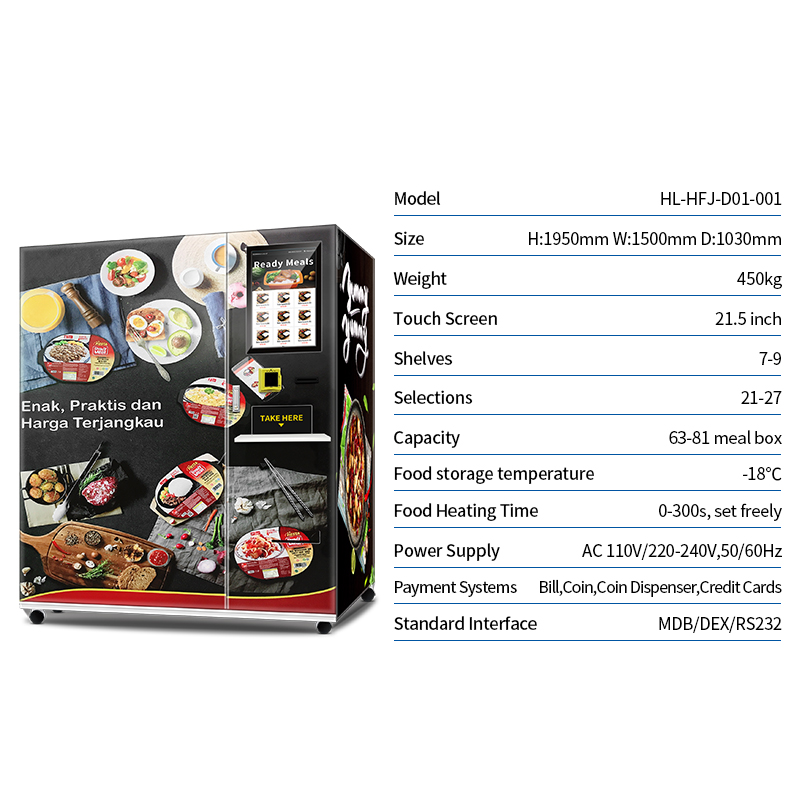 Hot Sell Frozen Food Vending Machine with Credit Card Reader and Thai Language For Shipping to Thailand
