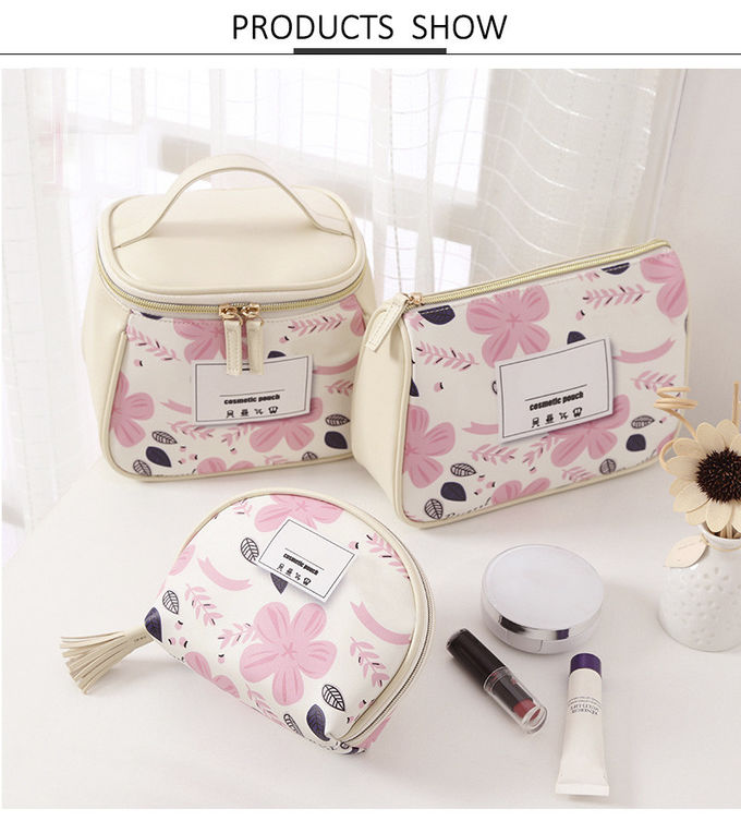 Pure Color Blank PU Leather Makeup Bag For Promotion