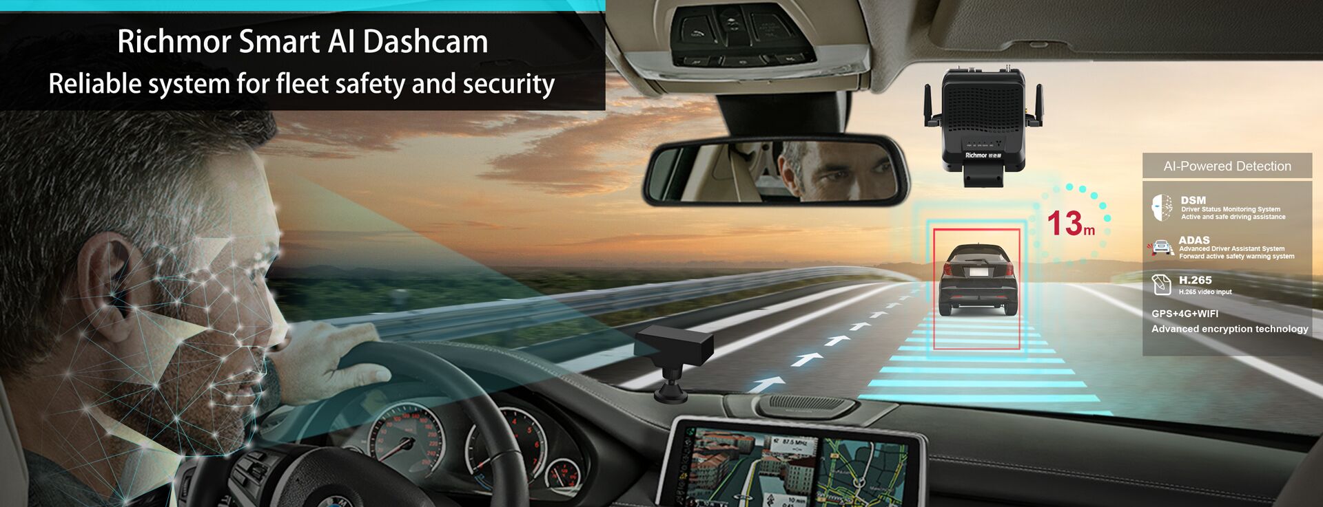 4 CH Mini Dashcam Blackbox Taxi MDVR GPS 4G WIFI 1080P Mobile Dvr AI Function Optional