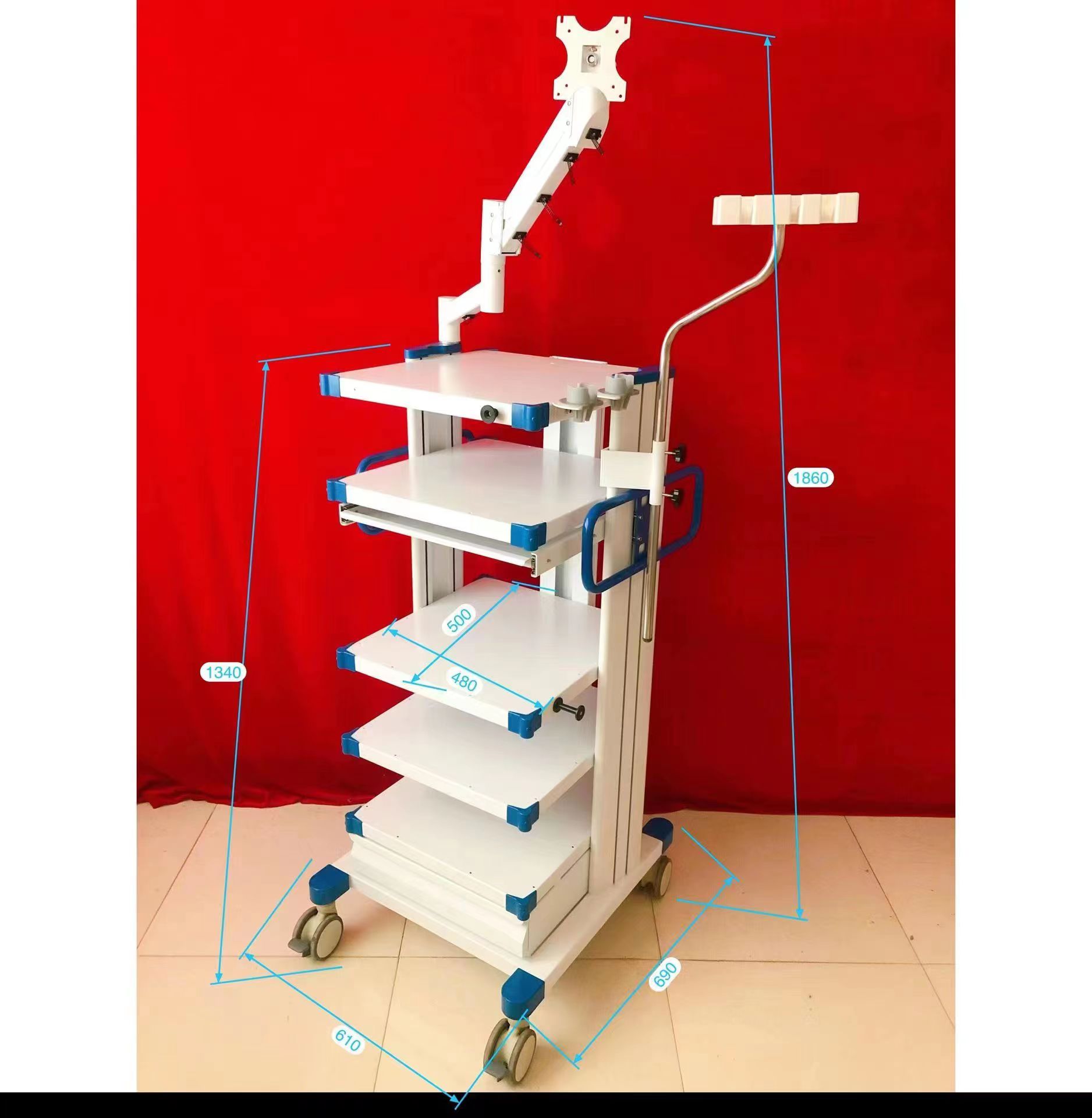 Flexible Endoscope Trolley And Rigid Endoscope Tower Cart With OEM Service