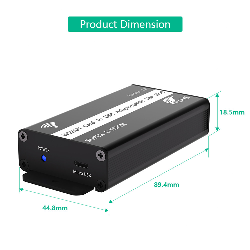SIM Card Slot Mini Pci-e Usb 2.0 Adapter For WWAN/LTE Module
