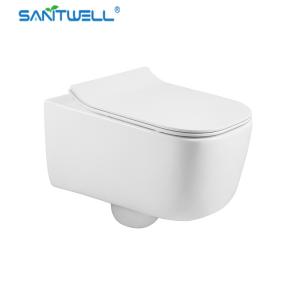 China Sanitwell SWJ0225 Bathroom wc white toilet bowl rimless flush wholesale