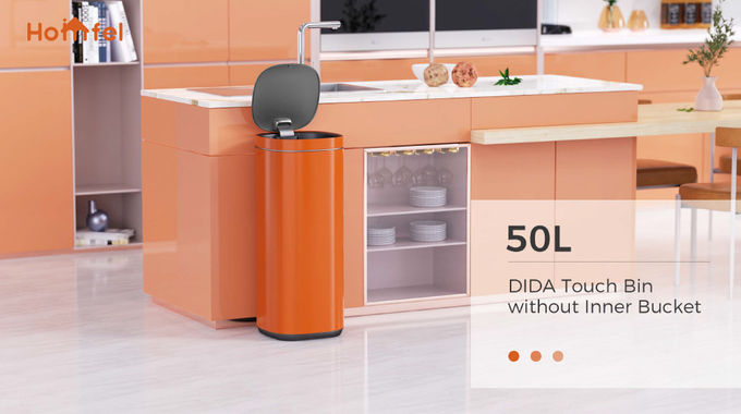 Household Office Standing Press Top Trash Can with 30L/40L/50L Capacity and Iron Structure