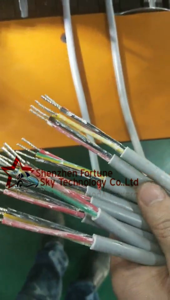 Save 3-4 workers easy operated H05VV-F Tin Dip Soldering Machine Stripp Sheath (Max 150mm) and 2-3 Cores Neat Cutting