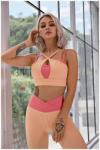 Oem Factory Manufacturer Custom Logo Women's Sexy Yoga Tops Double Shoulder