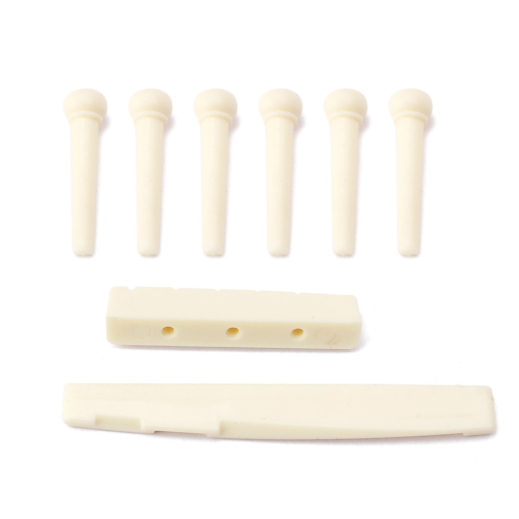 Long Lasting Six String Bass Bridge Bovine Bone Bridge Pins Endpins Piezo Pickup Set