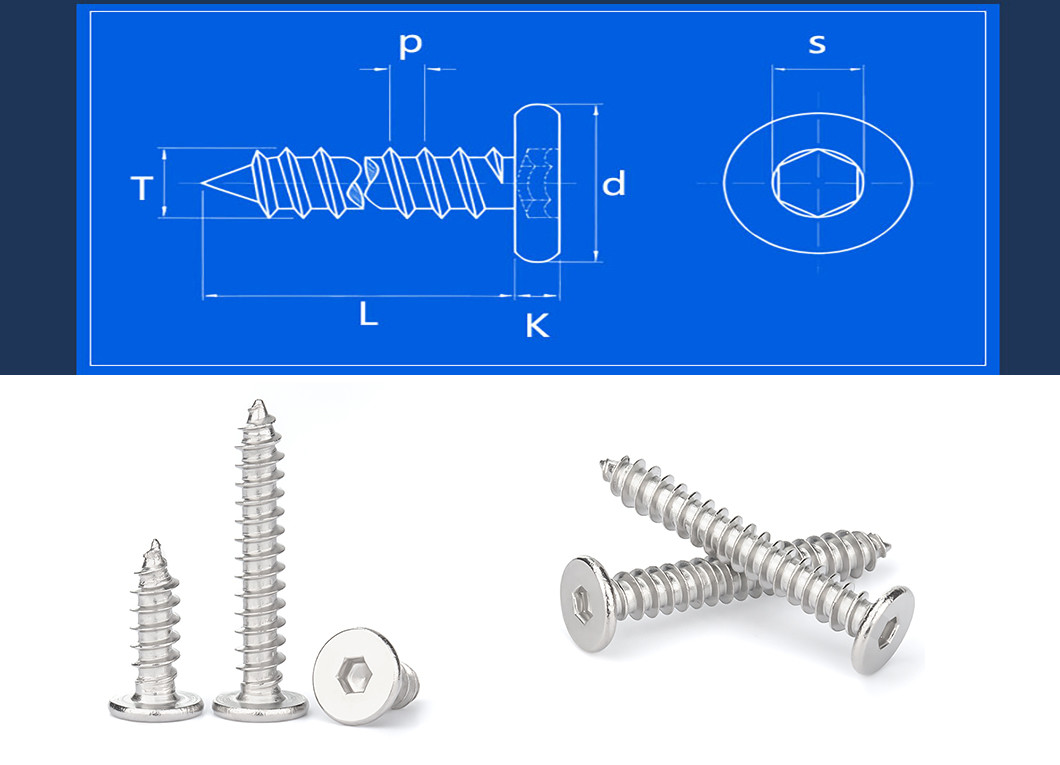 Hexagonal Alloy Steel Screw Corrosion Resistant Flat Head Socket Screws M3.9