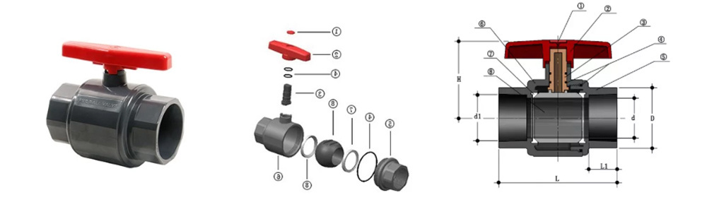 New Products Plumbing Material 2 PCS Plastic Ball Valve for Agriculture Feild