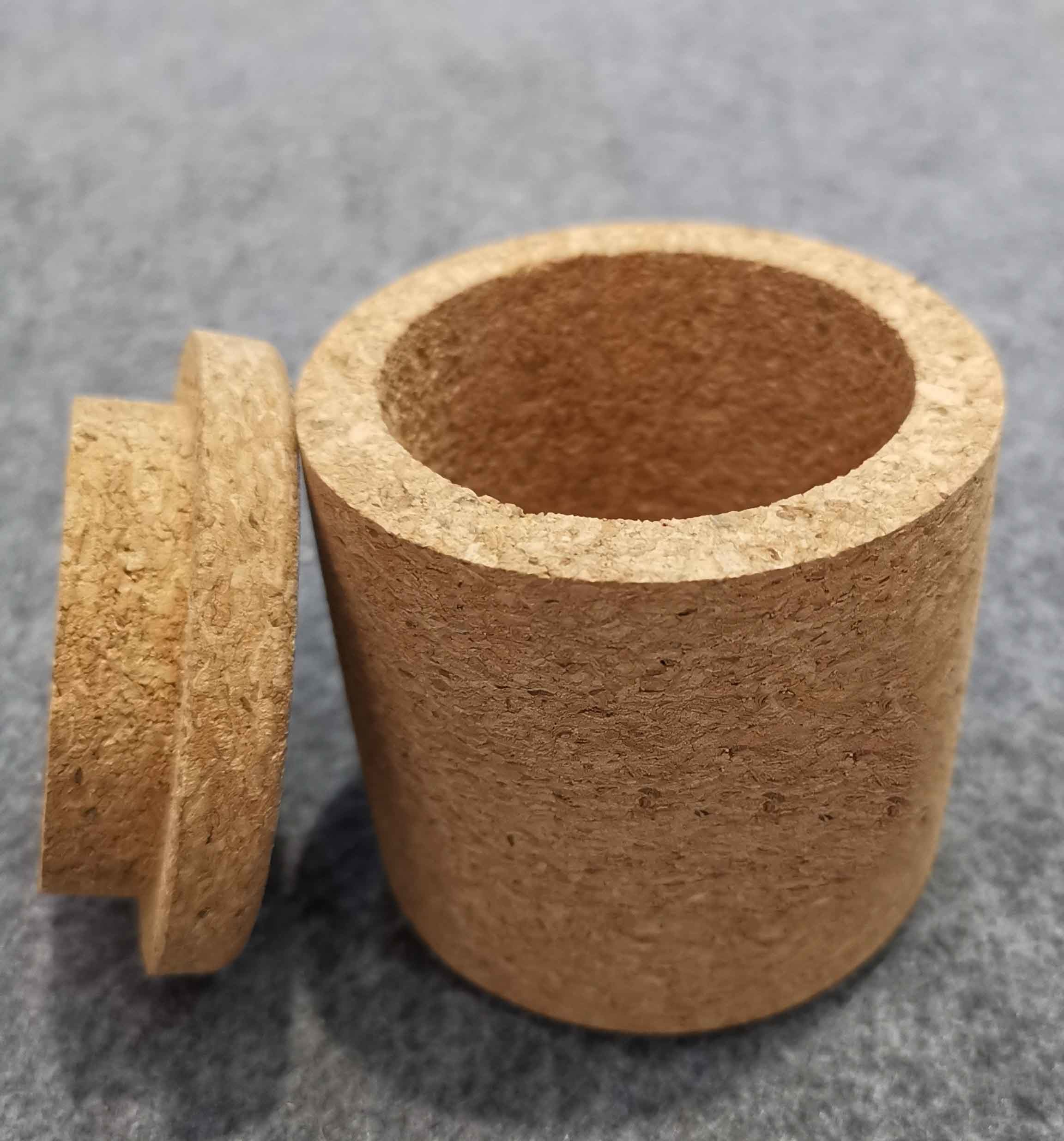 Dia. 8cm Cork Storage Box Cylindrical Round Shaped With Cork Lid