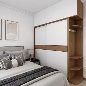 China 2 Glass Door Cabinet 18mm Sliding Door Wardrobe Wooden For Dressing Room wholesale