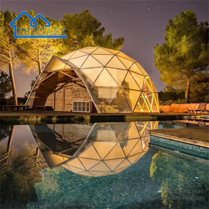 Winter Igloo Geodesic Dome Home Tent Hotel Glamping Dome Tent For Outdoor