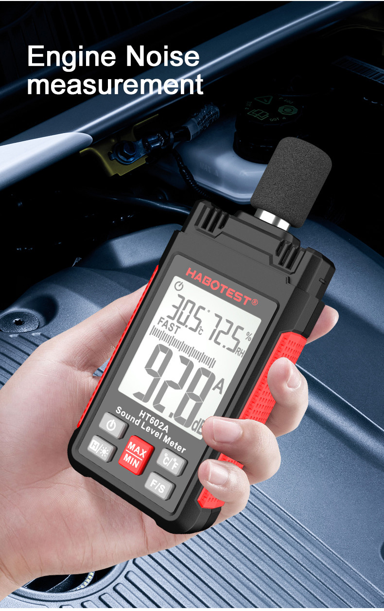 HT602A Sound Level Meter Digital Handheld DB Meter Sonometros Noise Audio Level Meter 30-130dB Decibels Mini Sound Meter